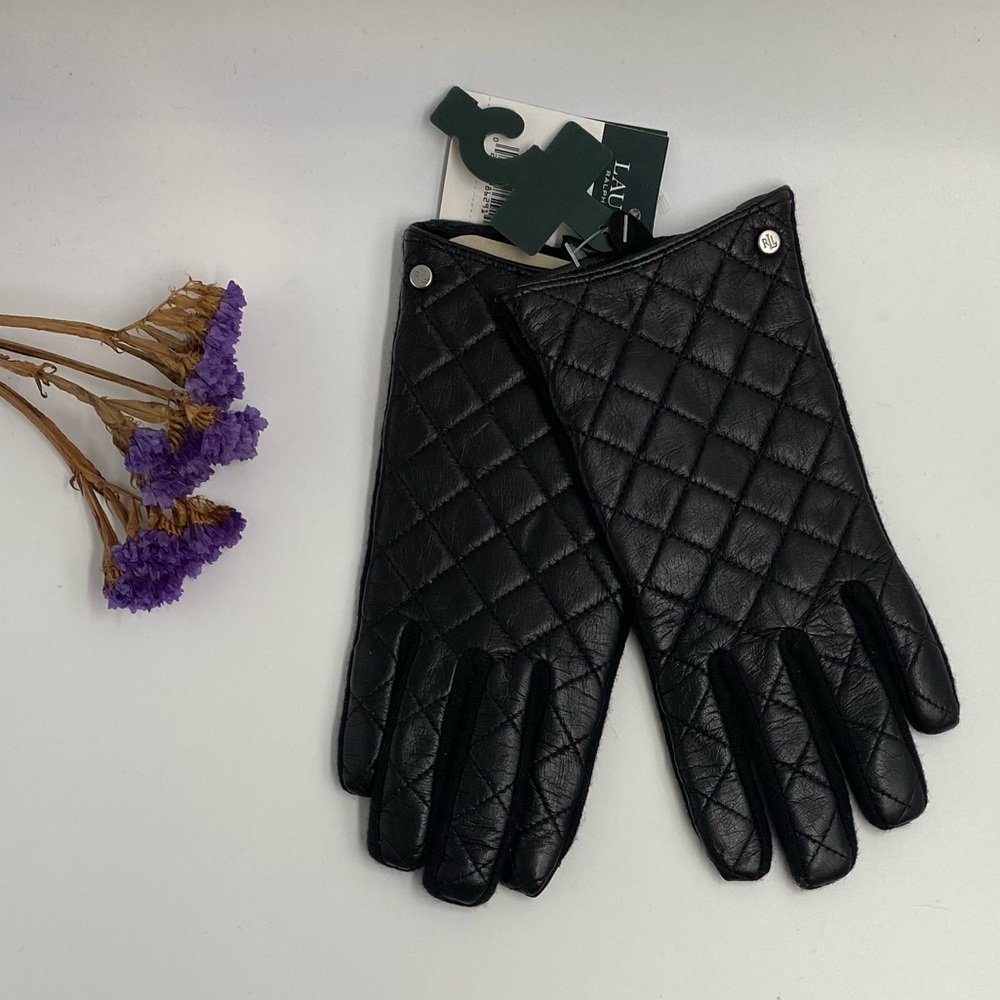 Ralph Lauren Leather and Wool & Cashmere Tech Gloves NWT
